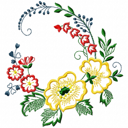 Flowers And Tree Embroidery Design 12 Flowers And Tree Embroidery Design 12